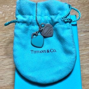 Tiffany Blue Double Heart Tag Pendant WILL SHIP SAME OR NEXT DAY.